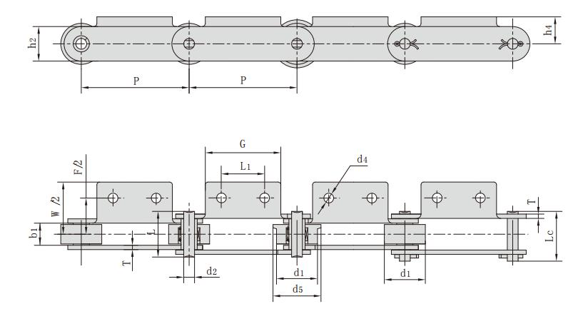 <font color='red'>M56</font>F24A2-F-100_帶附板輸送鏈