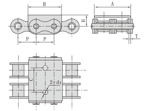 10B-U2F3_帶U型附件<font color='red'><font color='red'>滾子</font>鏈</font>